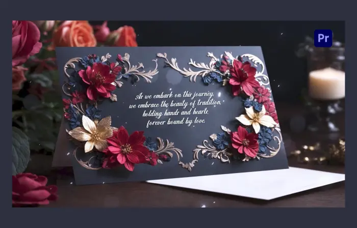 Expressive 3D Floral Wedding Invitation Card Slideshow